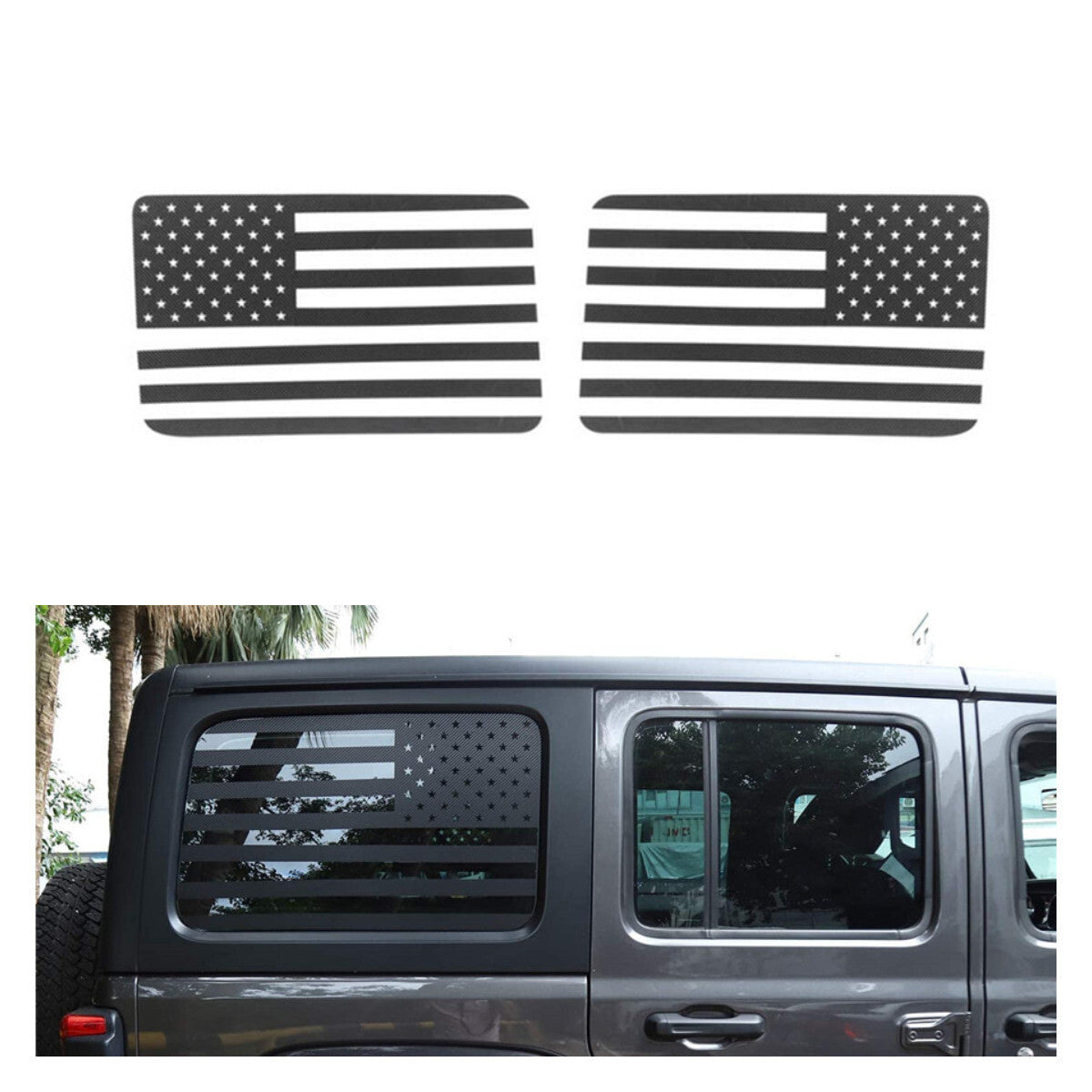 ya 1 7.8 American Flag Sticker Rear Window Decals For 2007-17 for Jeep for Wrangler JK & JKU 4Drs