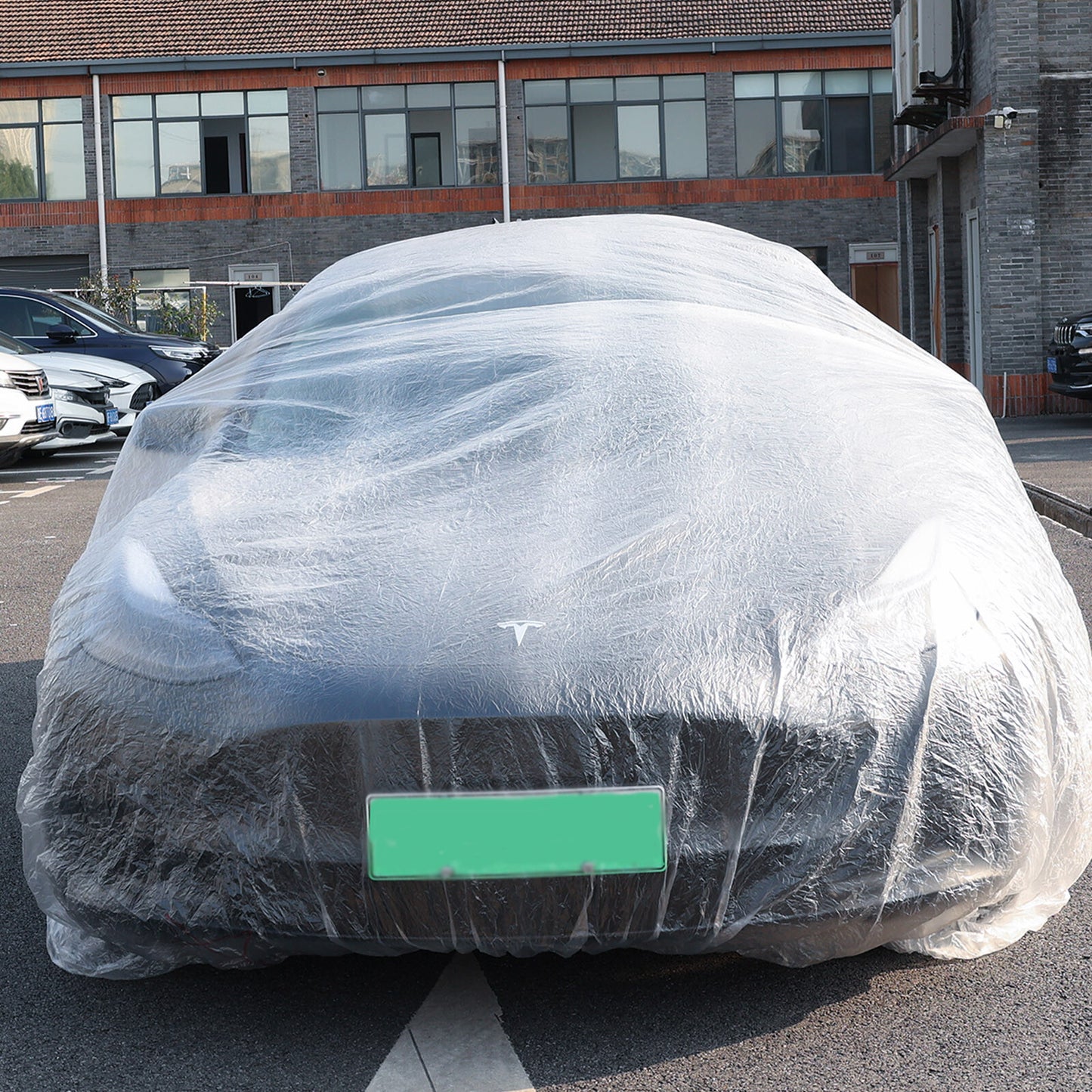 ya 5 8.7 Universal Disposable Car Cover Transparent Waterproof Dustproof Plastic 3.8x6.5m