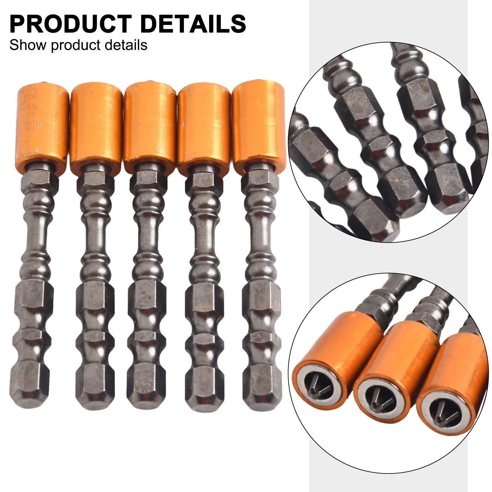 ya 26 5pcs Screwdriver Bit Batch Head Bite Magnetic Circle Metal Single-head Practical