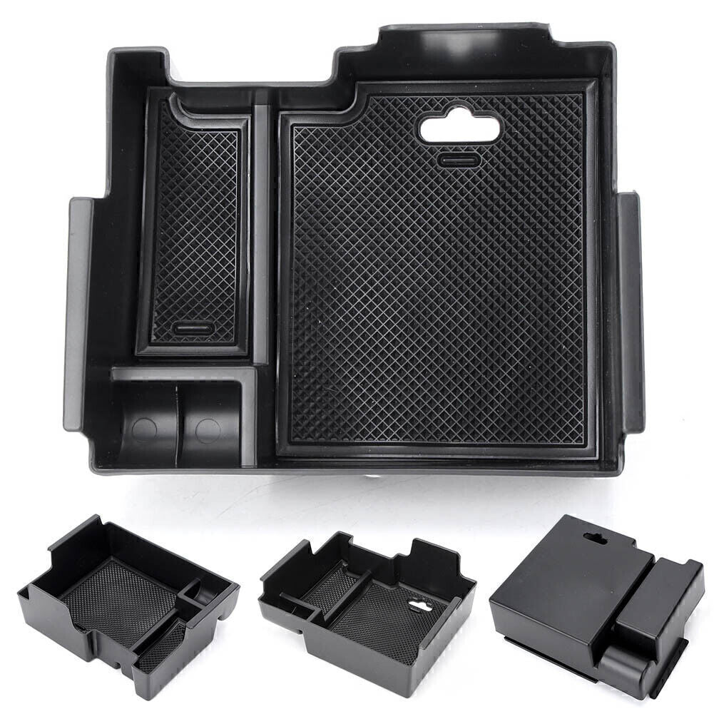 ya 1 7.2 Fit for Ford Explorer 2011-2017 Console Armrest Storage Bin Box Tray Container Black