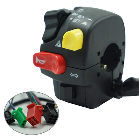 ya 1 7.4 Motorcycle 7/8 22mm Handlebar Low/High Beam Multi-function Buttons Switches