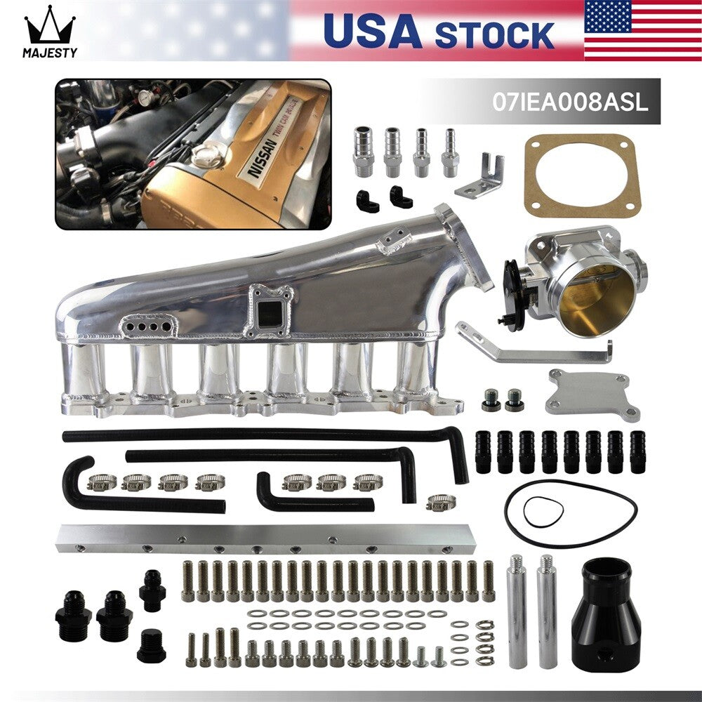 ya 27 7.20 Intake Manifold Fuel Rail Throttle Body 90mm For Skyline GTR 2.6 RB26DET R32 R33