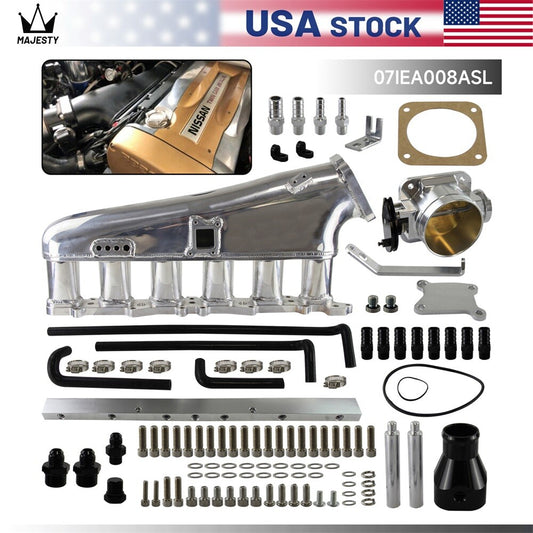 ya 27 7.20 Intake Manifold Fuel Rail Throttle Body 90mm For Skyline GTR 2.6 RB26DET R32 R33