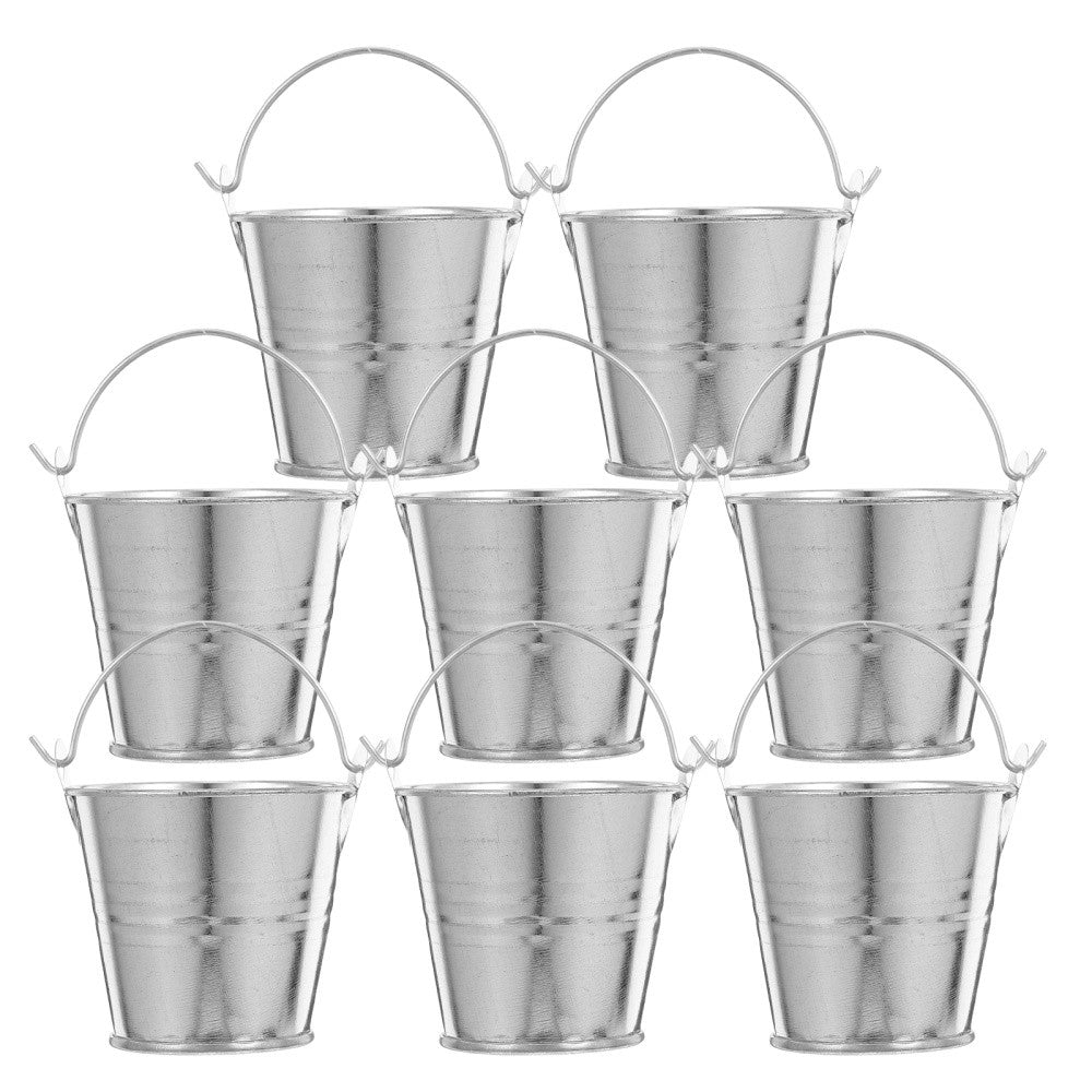 ya 14 8PCS Tin Buckets Small Iron Buckets Tinplate Pails Metal Basket for Kids