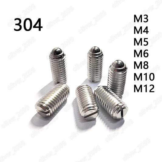 304 Stainless Steel Slotted Set Screws Rolling Ball Point Grub Screws M3-M12
