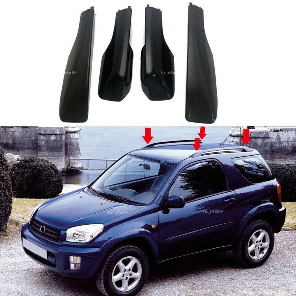 ya 5 8.7 Set of 4 Pcs Roof Rack Rail End Cover Shell Fits for TOYOTA RAV4 XA20 2001 to 2005