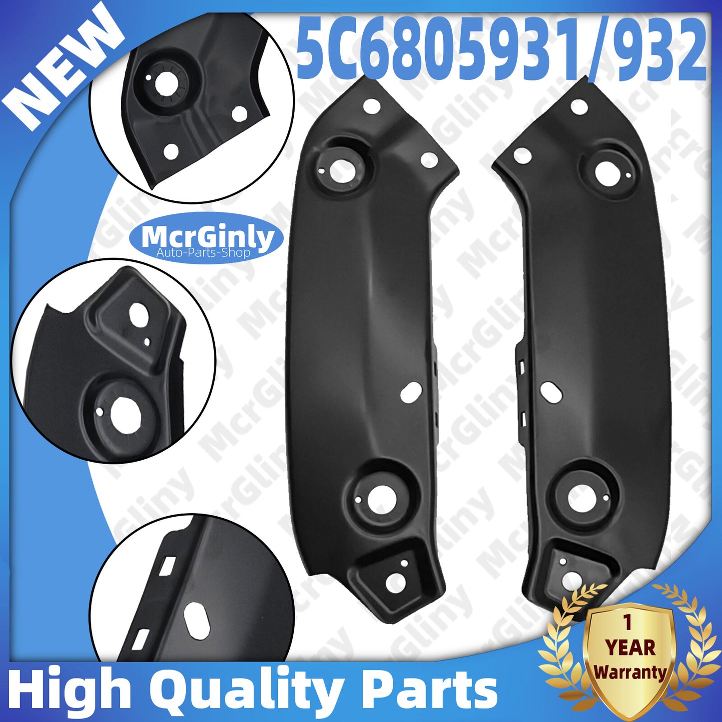 ya 3 6.25 Front Upper Radiator Support Brackets for VW for JETTA 2011-2018 5C6805931 5C6805932