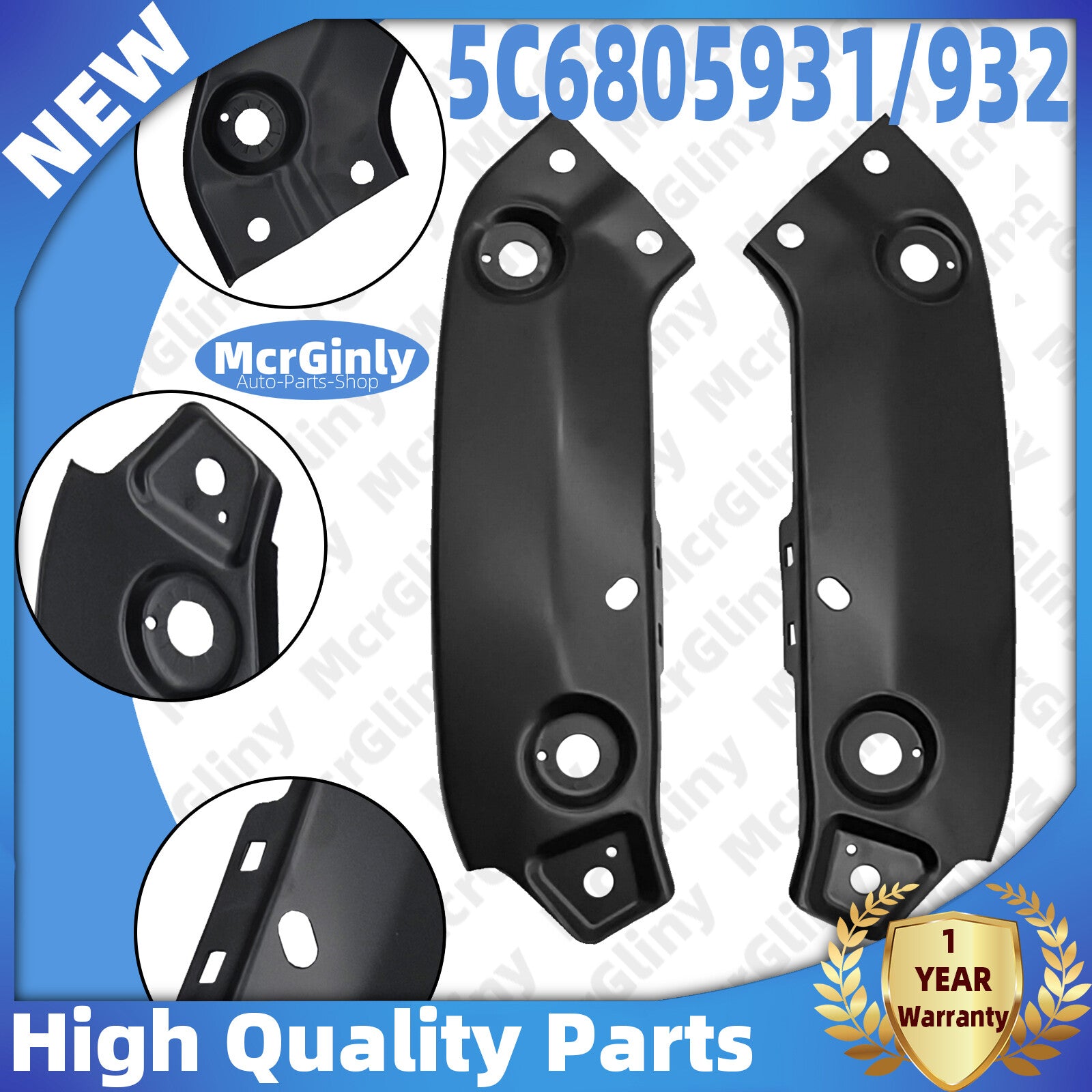 ya 3 6.25 Front Upper Radiator Support Brackets for VW for JETTA 2011-2018 5C6805931 5C6805932