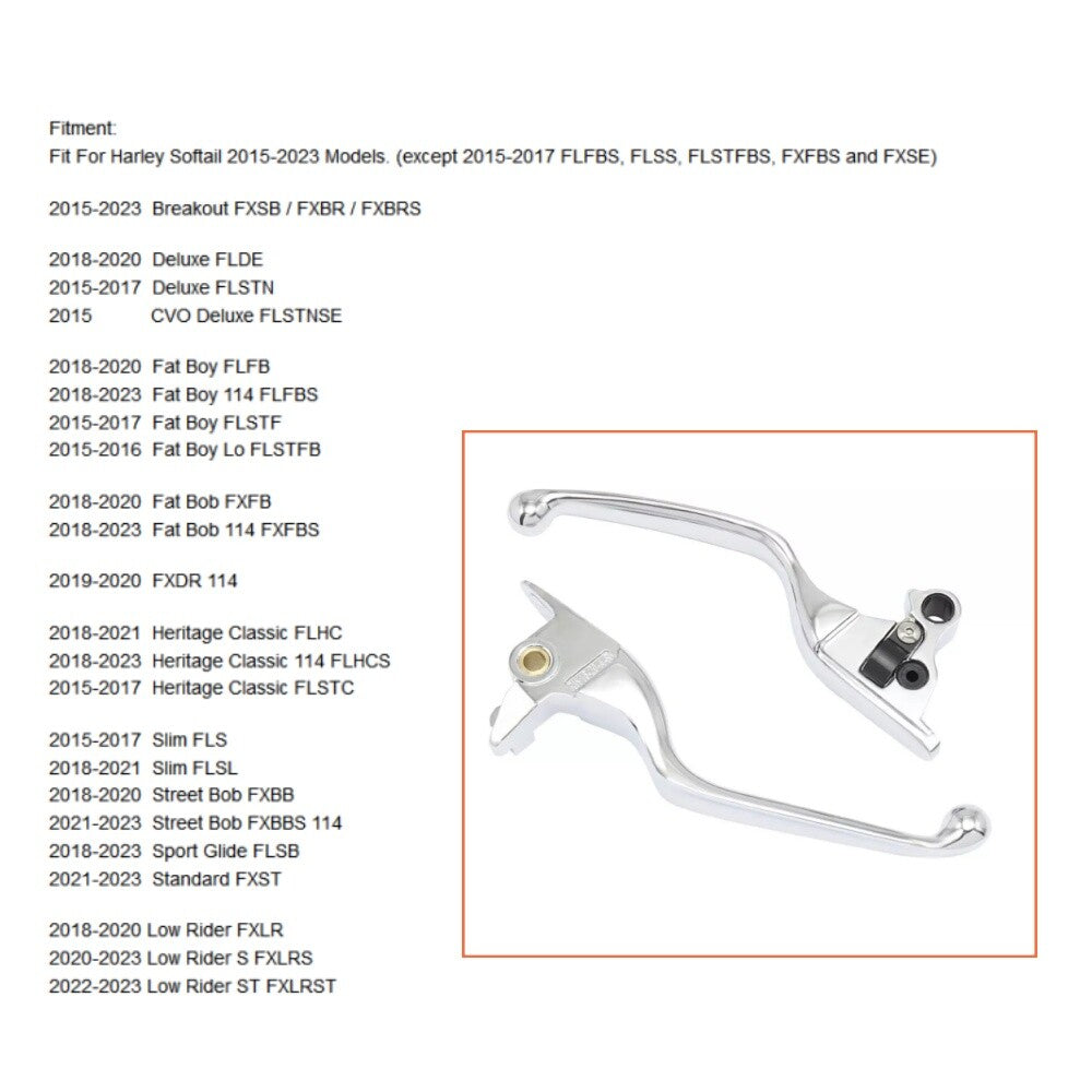 ya 2 7.15 Chrome brake clutch lever suitable for Harley Davi for DS on Softail models 2015-2023