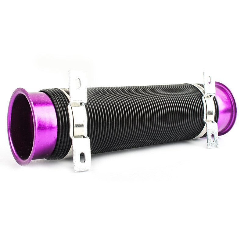 ya 5 8.7 Inch 76mm Flexible Car Cold Air Intake Hose Filter Tube Telescopic Tube Purple