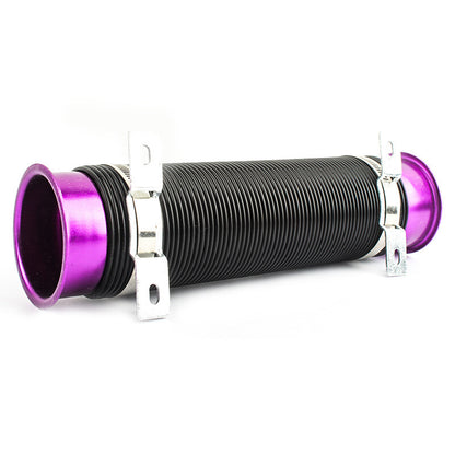 ya 5 8.7 Inch 76mm Flexible Car Cold Air Intake Hose Filter Tube Telescopic Tube Purple