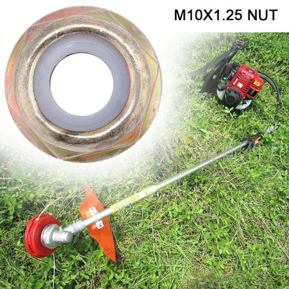 ya 17 Universal M10x1.25 Left Hand Thread Blade Nut Replacements Brush Cutter