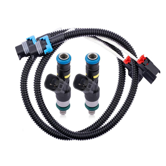 ya 2 6.30 2pcs Fuel Injectors w/ Harness For 2011-2014 for Polaris Ranger XP 800 Ranger 800