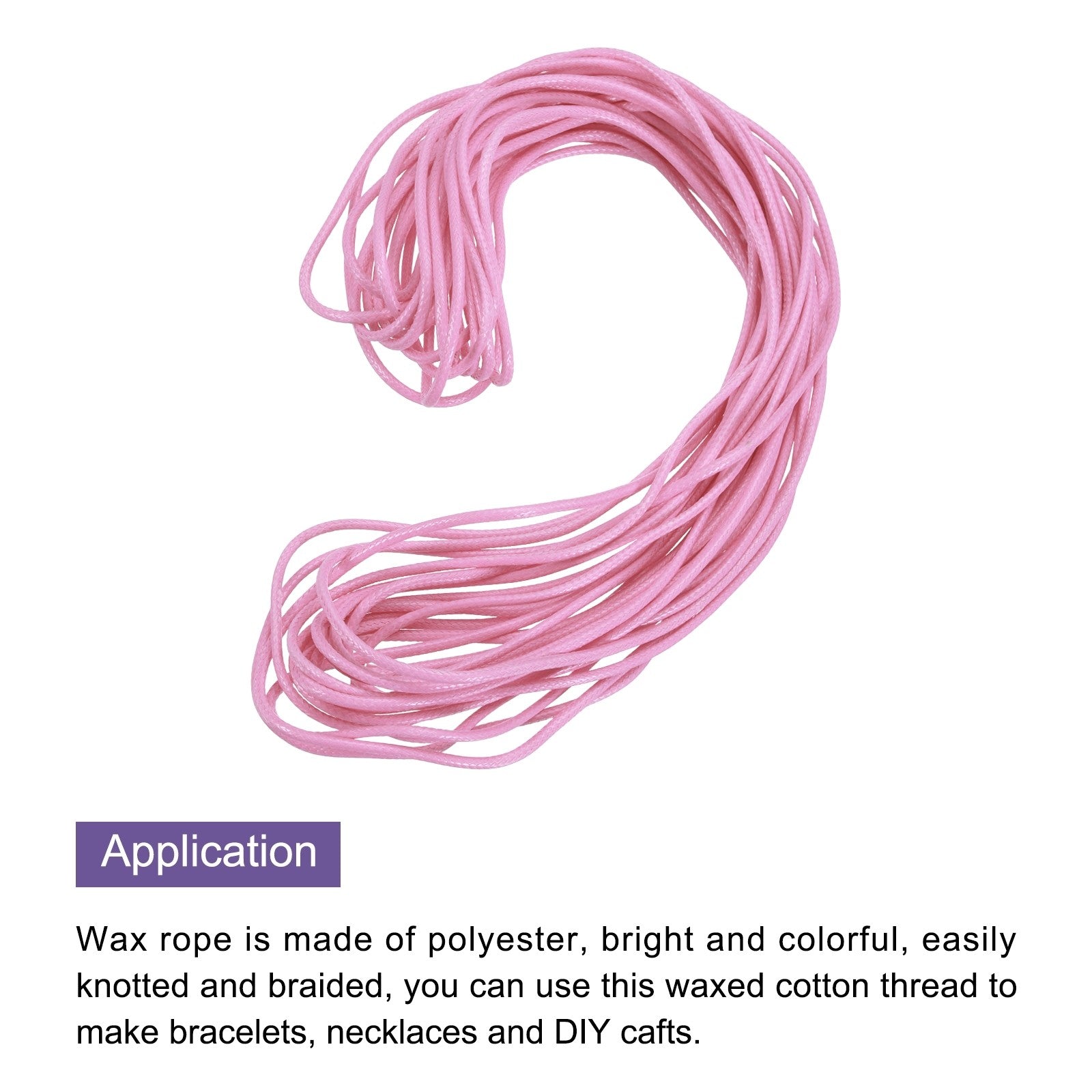 ya 5 8.7 Pink 2mm Waxed Cord 11 Yard Wax Bead Thread String for Jewelry Make