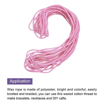 ya 5 8.7 Pink 2mm Waxed Cord 11 Yard Wax Bead Thread String for Jewelry Make