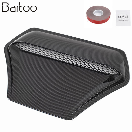 ya 1 6.30 Carbon Universal Car Decorative Air Flow Intake Hood Scoop Vent Bonnet Cover