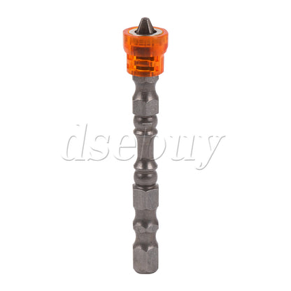 ya 26 50PCS Magnetic Collar Design Chrome Steel Screwdriver Bit 1/4 Hex Shank Orange