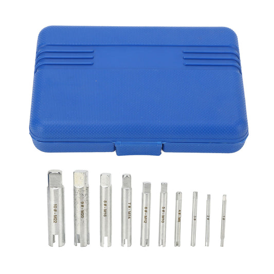 ya 25 10Pcs Screw Tap Extractor Set Quenched Broken Screw Removal Tool With Box