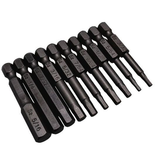ya 26 10PCS Black Hexagon Screwdriver Bits Steel 4 Inch Shank Screw
