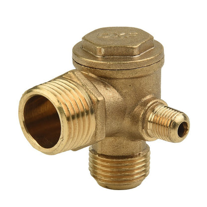 ya 14 Air Compressor 3-Port Brass Check Valve Threaded Plumbing Fitting Connector Tool