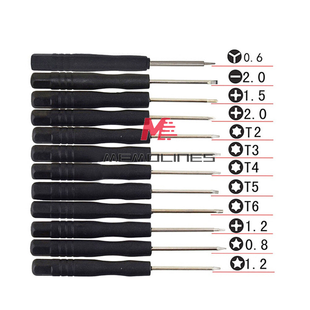ya 26 12Pcs/Set Screwdriver Set Flat Head Slotted Flathead Non-Slip Pision Tool New