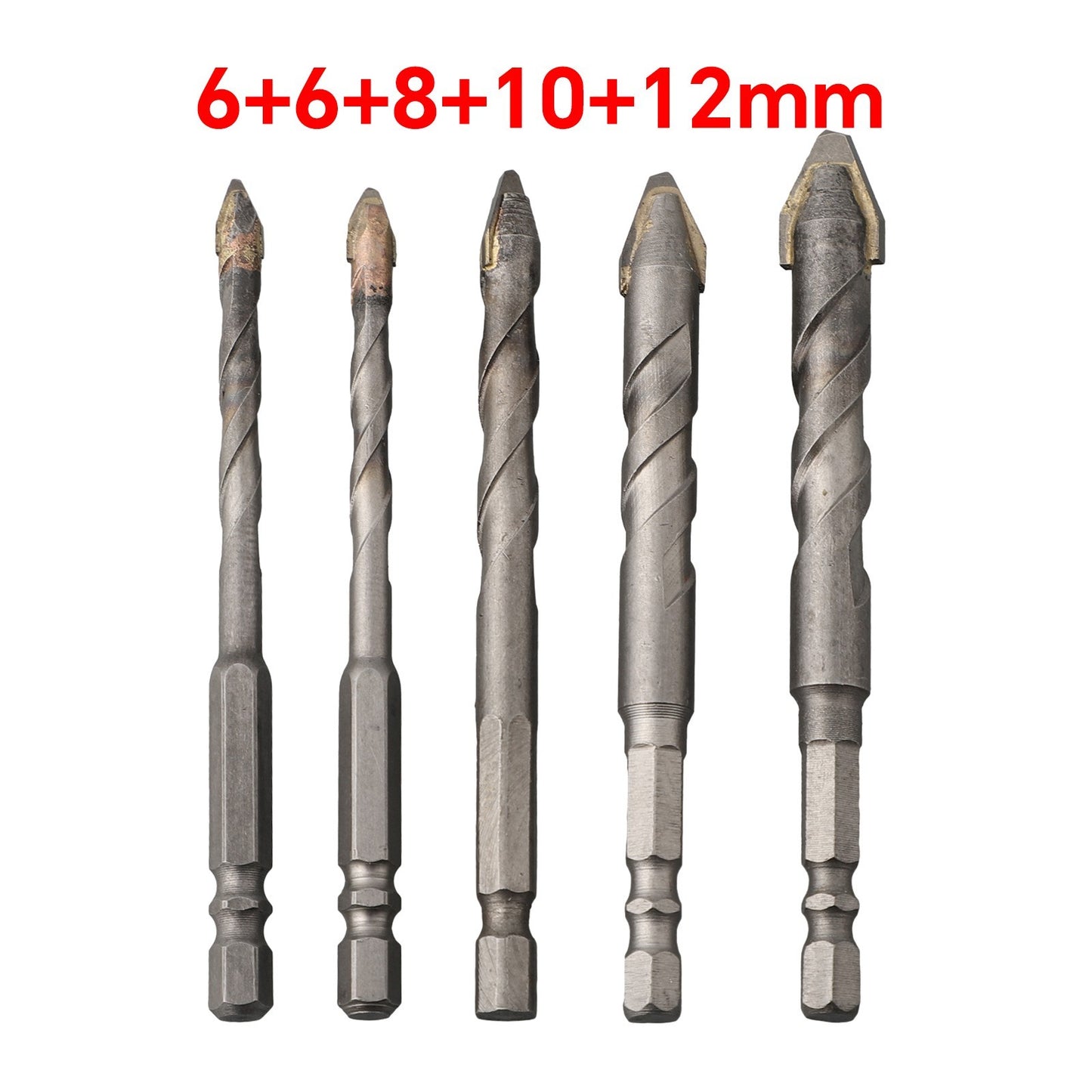 ya 25 Multifunction Drill Bit Set for Ceramic Tiles Plastics Wood 5pcs 6 6 8 10 12mm