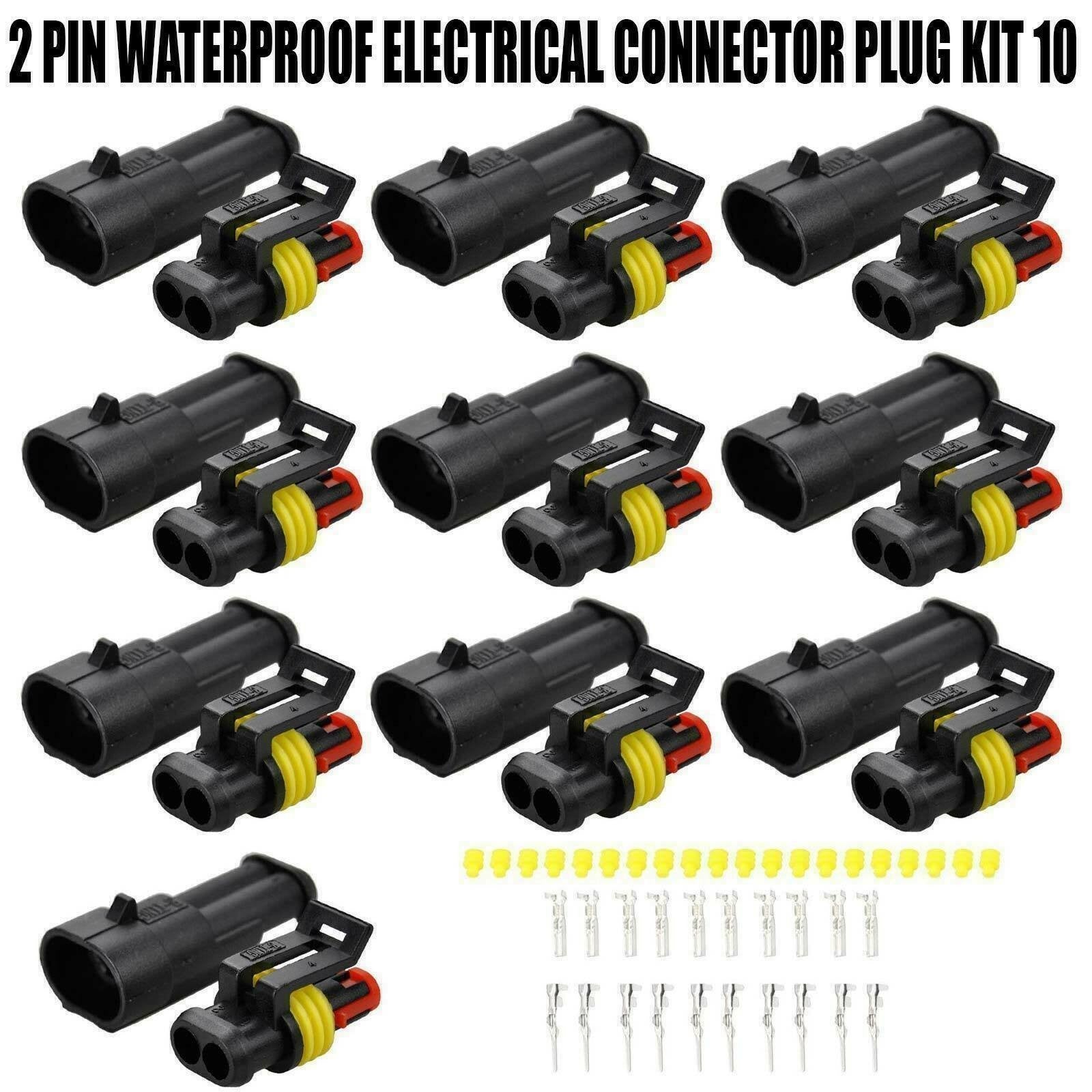 ya 16 10X2Pin Way Car Waterproof Electrical Connector Plug/10 Kit With Wire AWG Marine