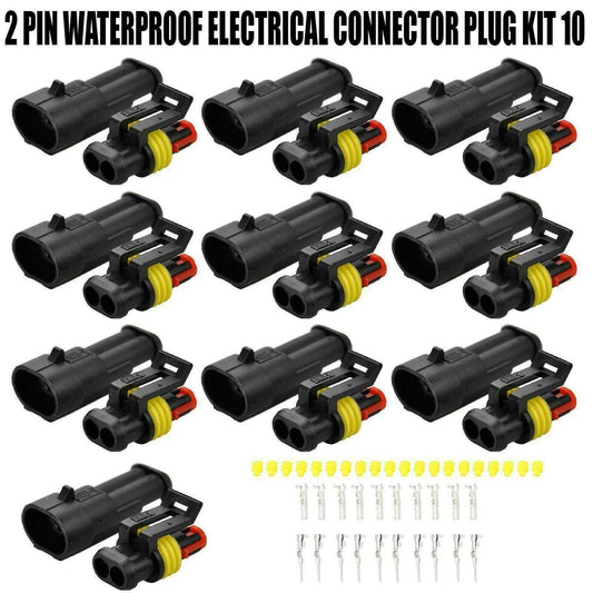 ya 16 10X2Pin Way Car Waterproof Electrical Connector Plug/10 Kit With Wire AWG Marine
