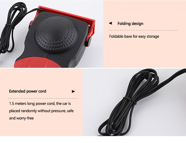 ya 5 8.7 Portable Electric Car Heater Fan 12V 150W Defogger Defroster Red