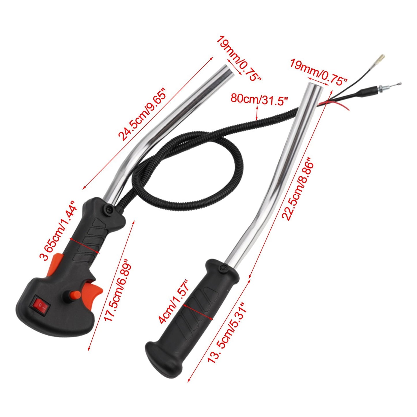 ya 17 Brushcutter Trimmer Control Tube Handle Switch + Throttle Trigger Cable New