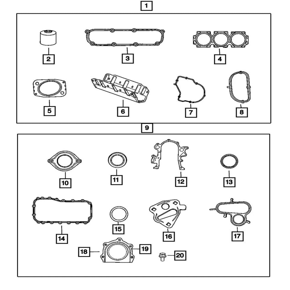 ya 5 8.7 5134518AD Engine Gasket Set for Dodge Caravan Grand Caravan 07