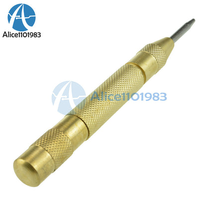 ya 26 5 inch Brass Automatic Center Punch Spring Loaded Chrome Rivet Screw Mark Hole