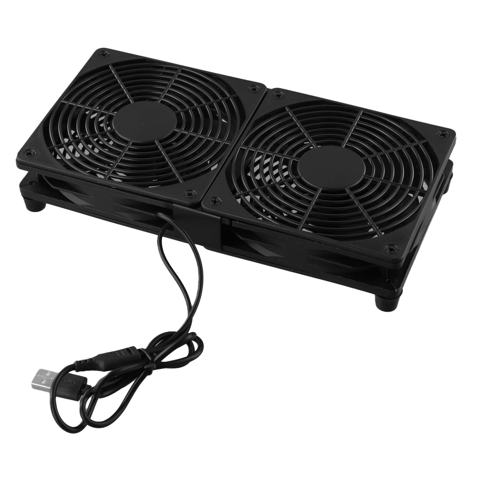ya 25 120mm 5V USB Powered PC Router Dual Fan USB Axial Radiator For Computer New