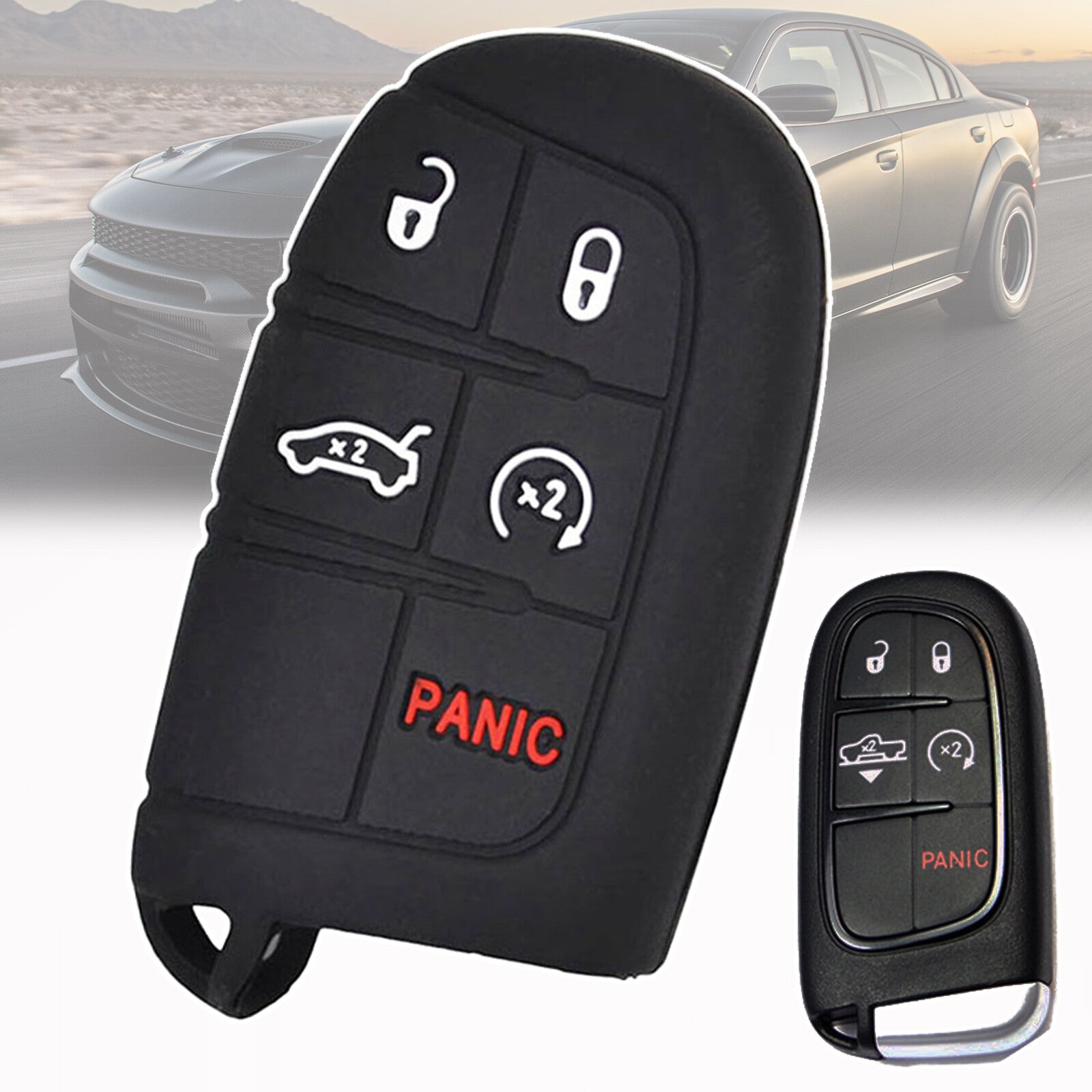 ya 5 8.7 for Dodge for Ram Journey Durango Dart for Challenger Silicone Key Case Remote Fob Cover