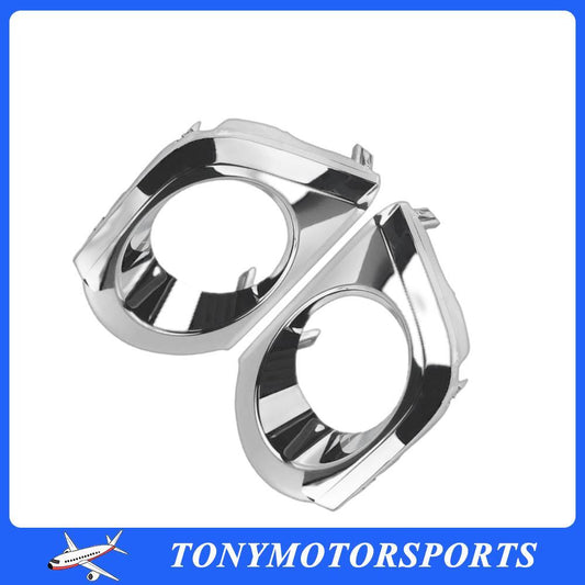 ya 13 5.27.2 Front Left+Right Bumper Chrome Fog Light Lamp Bezels for Toyota for 4runner 2010-13
