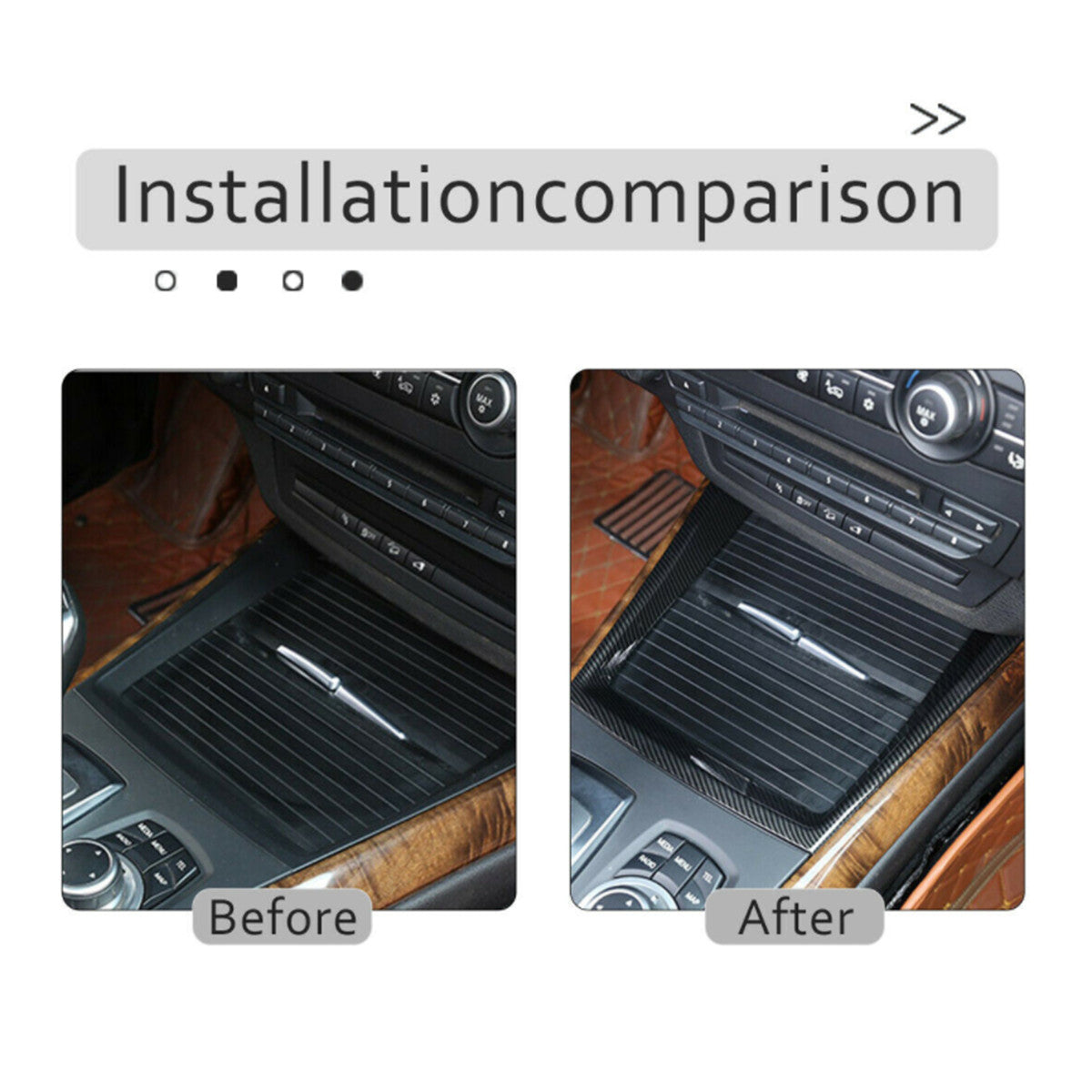 ya 1 7.4 Carbon Fiber ABS Internal Cup Holder Protective Cover for BMW X5 E70 2008 - 2013 USA