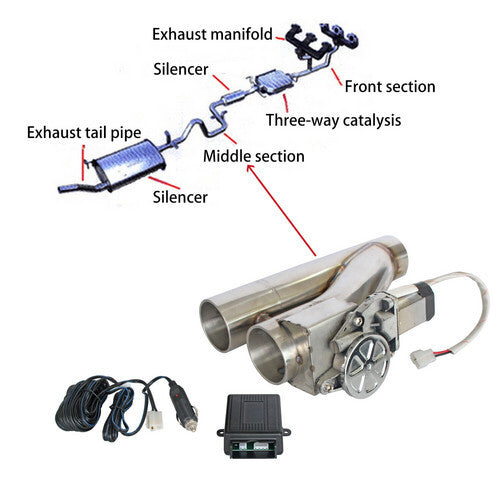 ya 5 6.16.2 Dual Valve 2.5 Catback Y Pipe Downpipe Controller Remote Fast Shipping