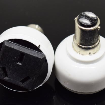ya 14 1pc BA15D Male to Int'l Standard 3 Prong Holes Female Socket Bulb Lamp Adapter