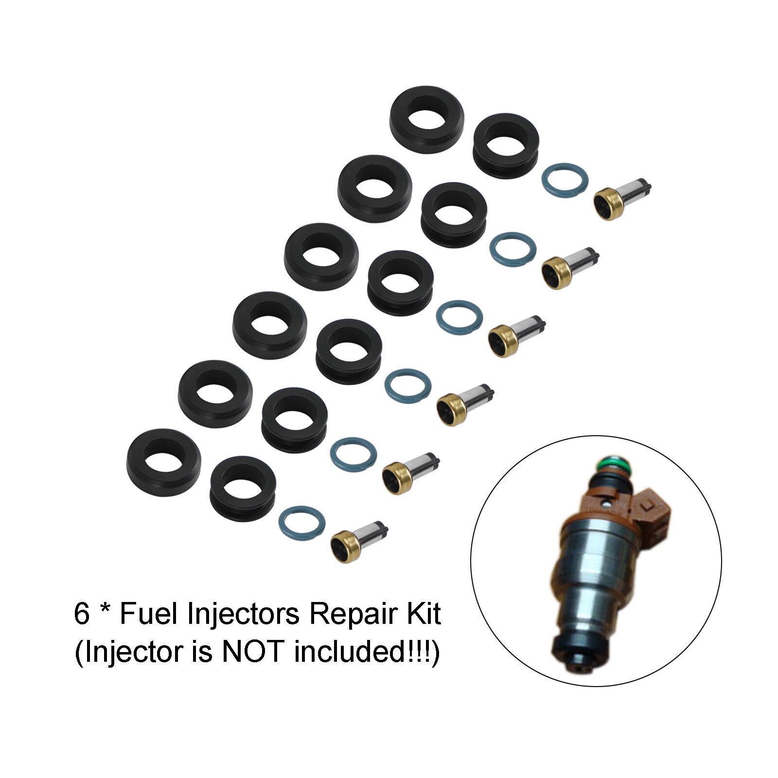 ya 1 8.5.3 6PCS Fuel Injectors Seal O-Ring Kit MD164888 for 3000GT INP-014