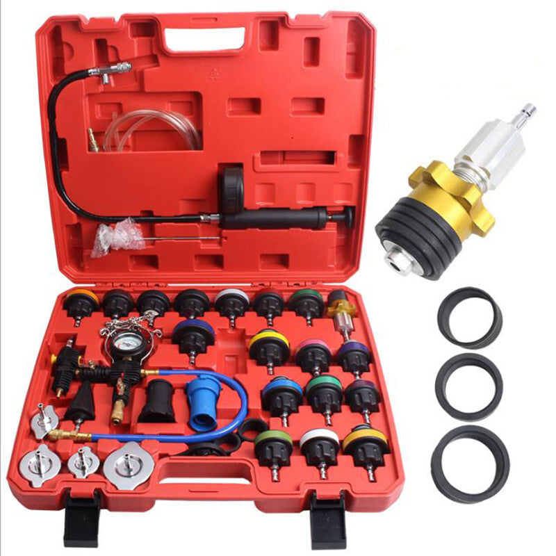 ya 14 33pcs Universal Radiator Pressure Tester Vacuum Type Cooling System Test Deto