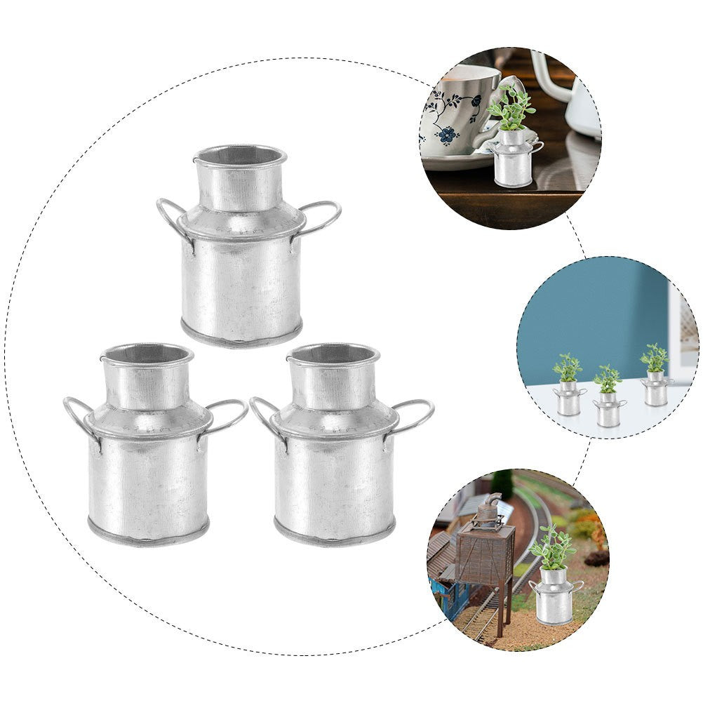 ya 14 3 Pcs Milk Jug Vase Metal Small ature Vases Farmhouse for Decor