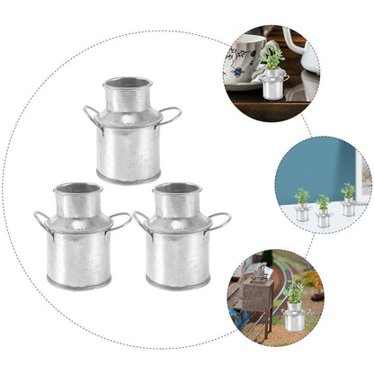 ya 14 3 Pcs Milk Jug Vase Metal Small ature Vases Farmhouse for Decor
