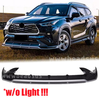 ya 11 10.28 Front Bumper Lip Spoiler Grill Protect W/O Light For Highlander 2022-23 n