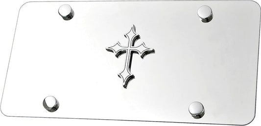 ya 1 8.5.1 2 Piece Car License Plate Frame Cover Hood Rear Boot Screw Cap Chrome for Cadillac 