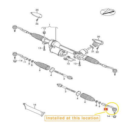 ya 5 8.7 for Lamborghini for Huracan LP610 580 for Audi R8 Outer Tie Rod Ball Joint (L) OE: 4S0423811B