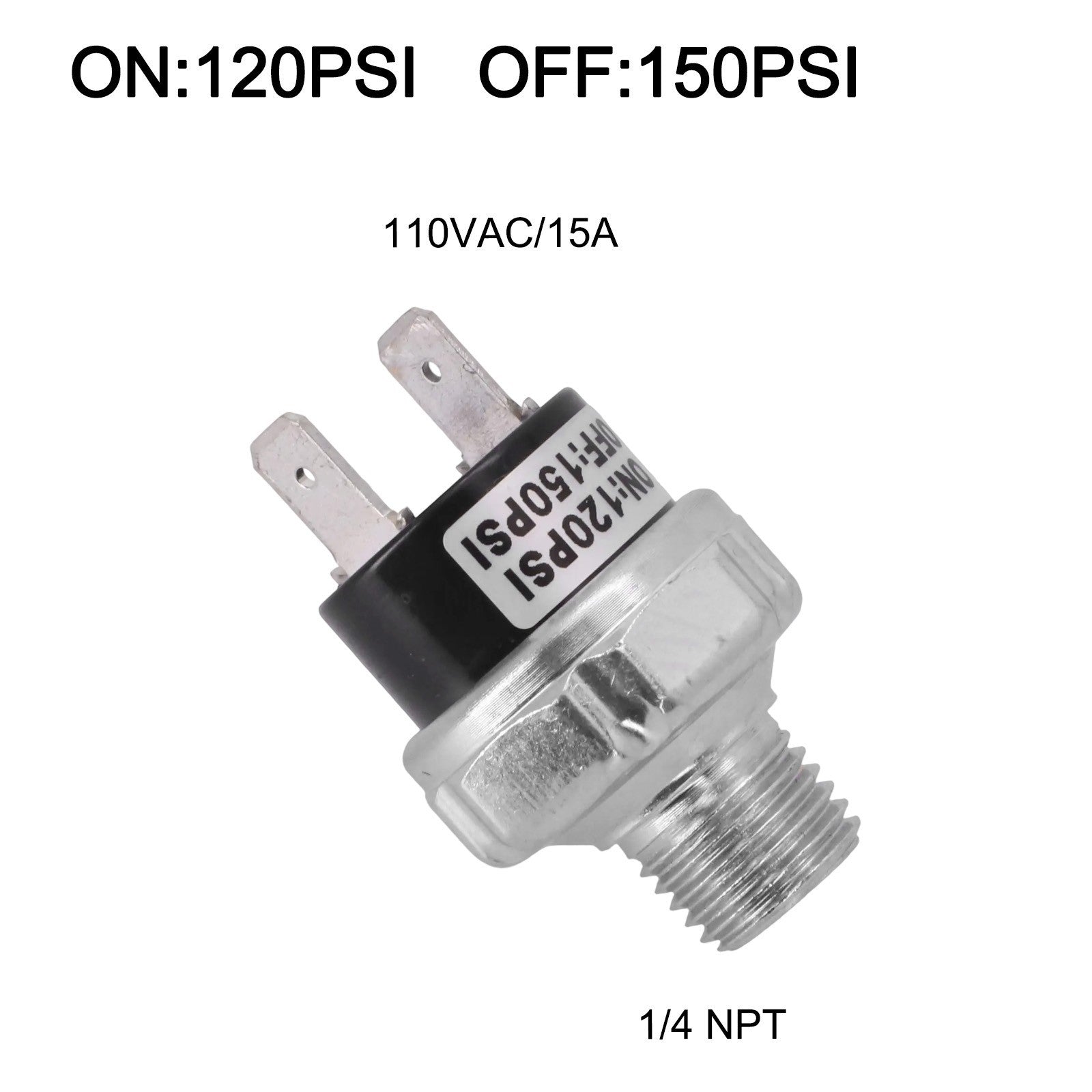 ya 14 Efficient Control Air Compressor Pressure Switch 120 150PSI 1/4 NPT AC110V