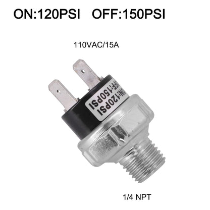 ya 14 Efficient Control Air Compressor Pressure Switch 120 150PSI 1/4 NPT AC110V