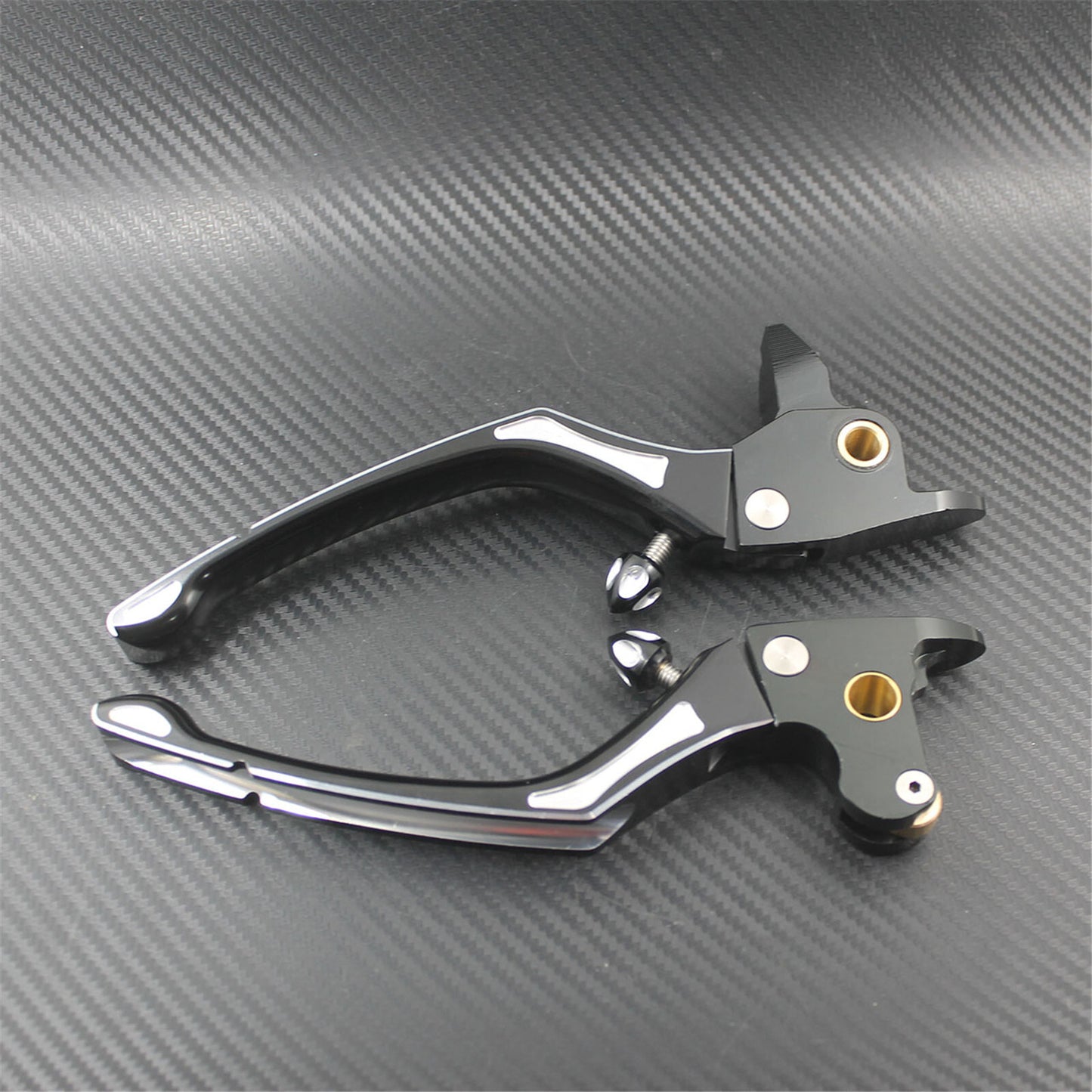 ya 2 7.15 Black CNC Brake Clutch Levers Fit For Touring Electra Glide CVO FLTRX 2014-16
