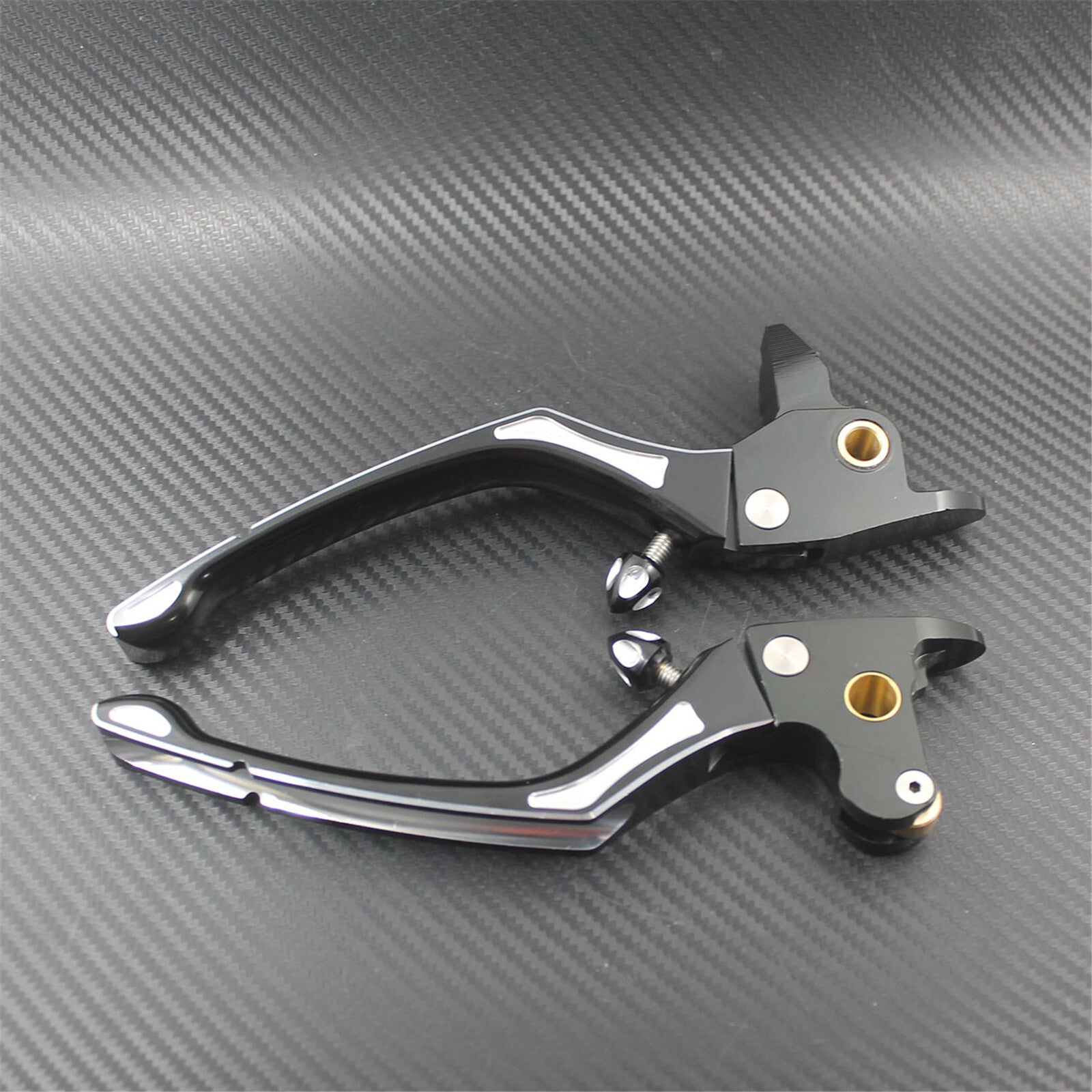 ya 2 7.15 Black CNC Brake Clutch Levers Fit For Touring Electra Glide CVO FLTRX 2014-16