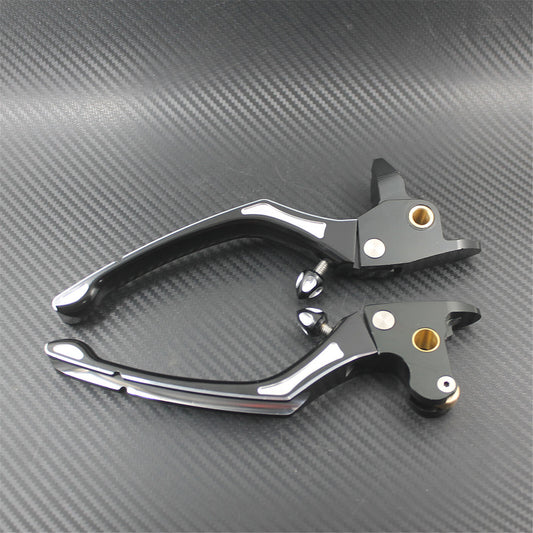 ya 2 7.15 Black CNC Brake Clutch Levers Fit For Touring Electra Glide CVO FLTRX 2014-16